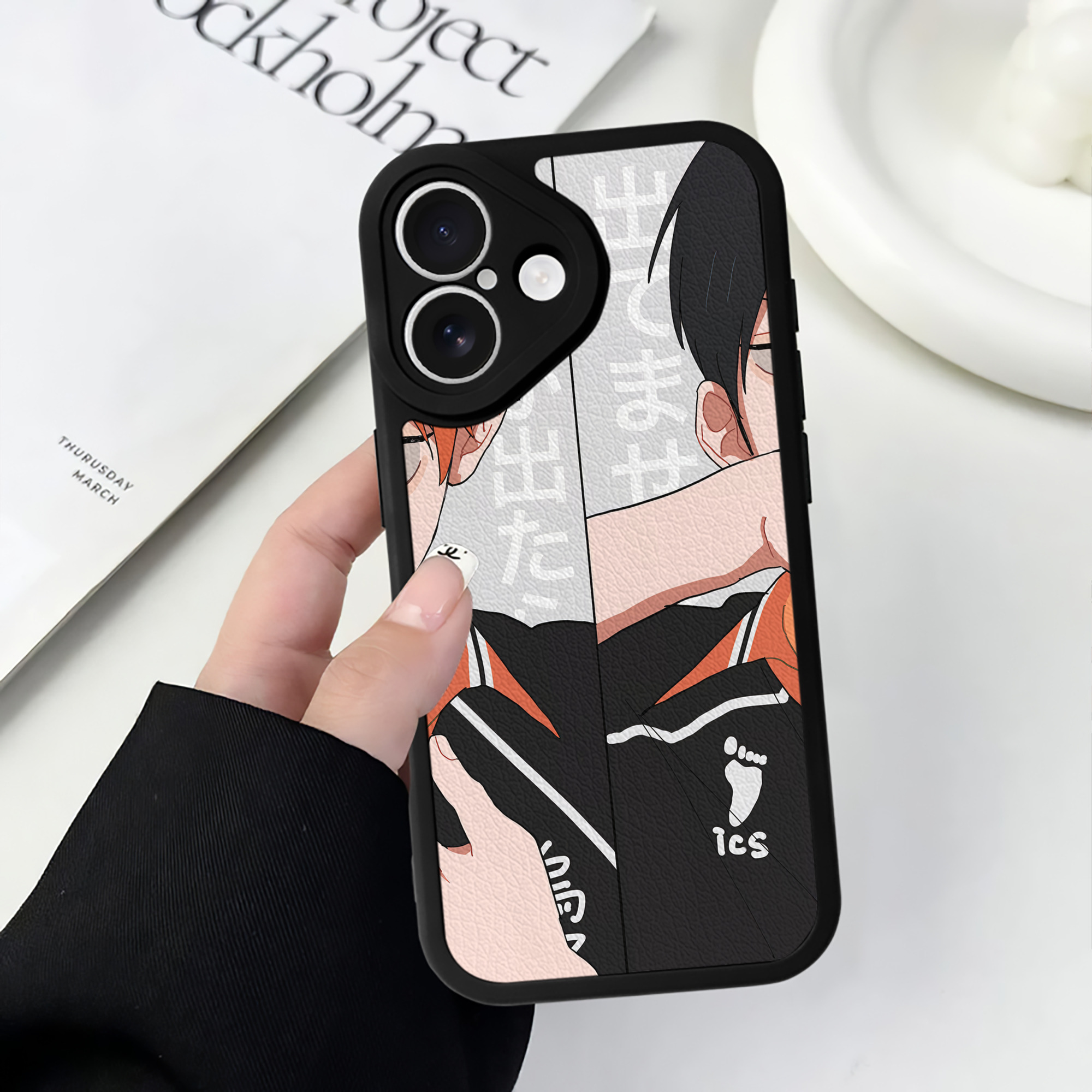 （画像用） ハイキュー!! Haikyu!! 【iPhone 16シリーズ対応】シリコンスマホケース（レザー調） 材質：シリコン